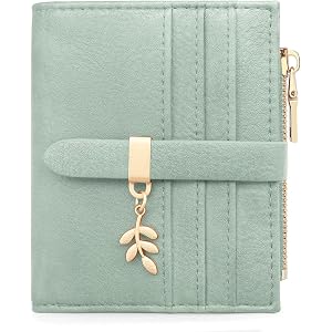 Women RFID Blocking Small Bifold Wallet Slim Card Holder with 12 Card Slots | PU Leather , Clear ID Window & Zipper Coin Pock