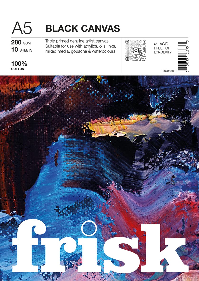 Frisk Black Canvas Pad 280gsm 10sheets A5 23280005