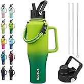 BJPKPK Insulated Water Bottles with Straw Lid, 40oz Metal Water Bottle with 2 lids & Paracord Strap, Double Wall Stainless Steel Tumbler with Handle, Reusable Cups, Mugs, Thermo, Bamboo Grove