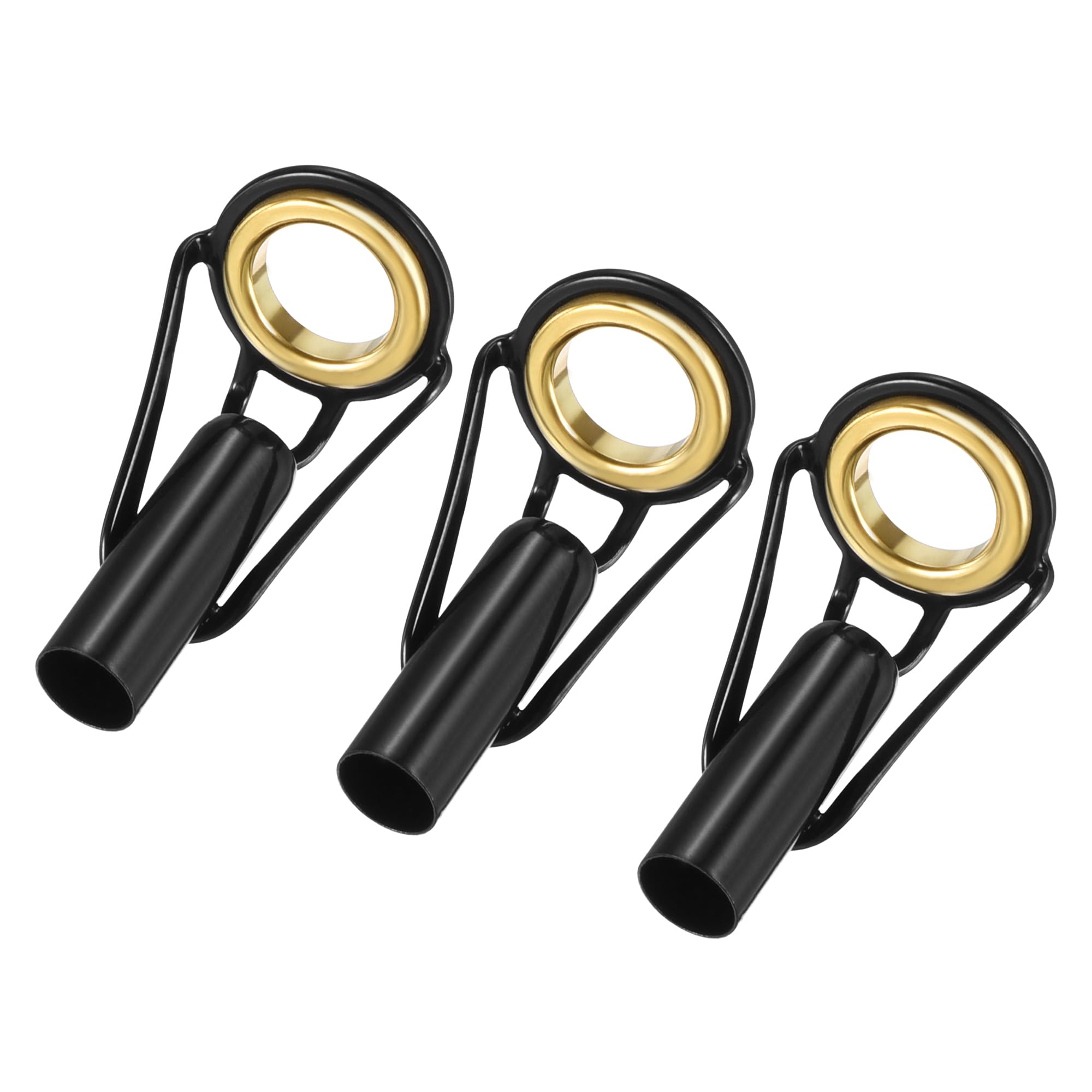 M METERXITY 3 Pack Fishing Rod Tips Repair Kit - Stainless Steel Ring Guide Replacement, Corrosion-Resistant, Apply to Fishing Rod (4.8mm Tube Dia, Black)