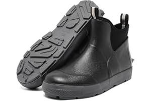 Men Ankle Rain Boots, Deck Boots For Men Anti-Slip, Rubber Booties Waterproof, Fishing Water Shoes For Boating, Chelsea Farm 