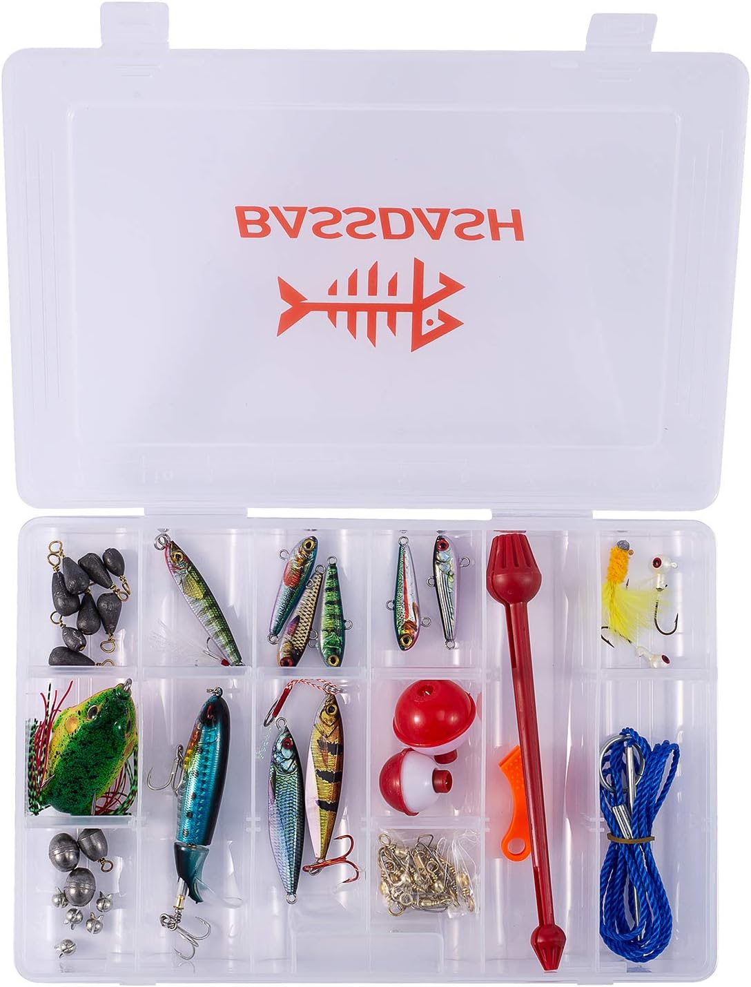 Bassdash 3600 3670 3700 Tackle Storage Waterproof Utility Tackle Boxes Fishing Lure Tray with Adjustable dividers: Sports & Outdoors