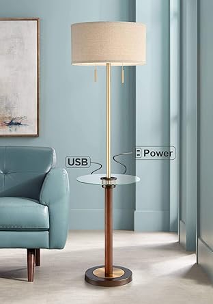 Bullock Tray Table Floor Lamp With Usb Port And Outlet