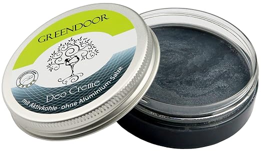 BLACK POWER Greendoor Deo Creme mit Aktivkohle 50 ml, Creme Deodorant natürlich ohne Aluminium-Salze Alkohol Tierversuche, ve