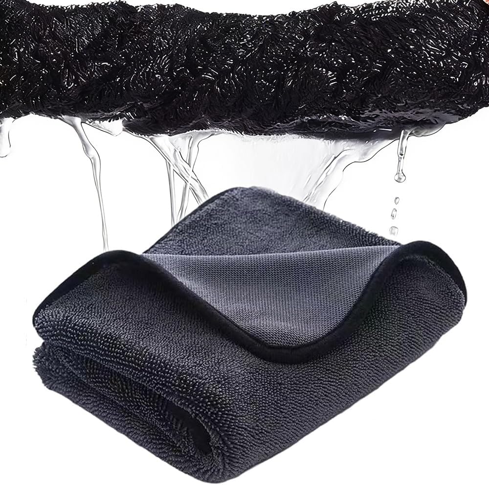 Lumeas Clean Serviette for Shower Car Detailing Kitchen and Window Cleaning Quick-Drying and Reusable Cleaning Towel (2, Gray, 40 * 40cm)