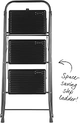 Kleeneze 3 Step Ladder Easy Reach 105cm Lightweight Folding Steel Black view 7