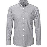 Dioufond Oxford Shirts for Men Cotton Mens Button Down Shirts