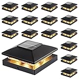 Solar Post Cap Lights Outdoor 16pack, Black