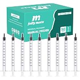 50 Pack 1ml Oral Syringes for Liquid without Needle Individually Wrapped | with cap, clear scale, non-slip bottom for pet feeding, liquid dispensing, scientific labs, plant cultivation and crafts