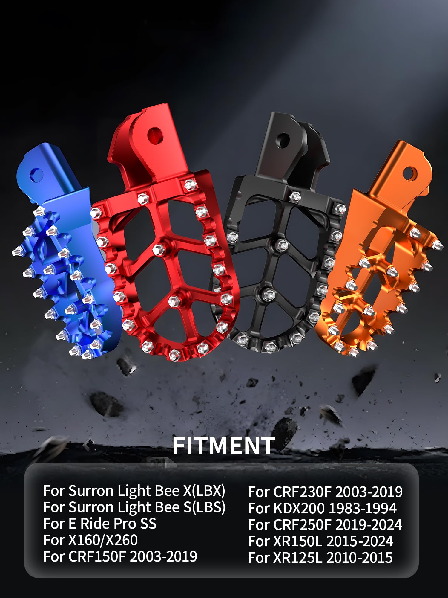 Condition photo showing New/Like New for jfg racing dirt bike foot pegs,dirtbike foot pegs foot pedals rests cnc for light bee/surron/sur ron