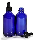 Vivaplex, Cobalt Blue, 4 oz Glass Bottles, with