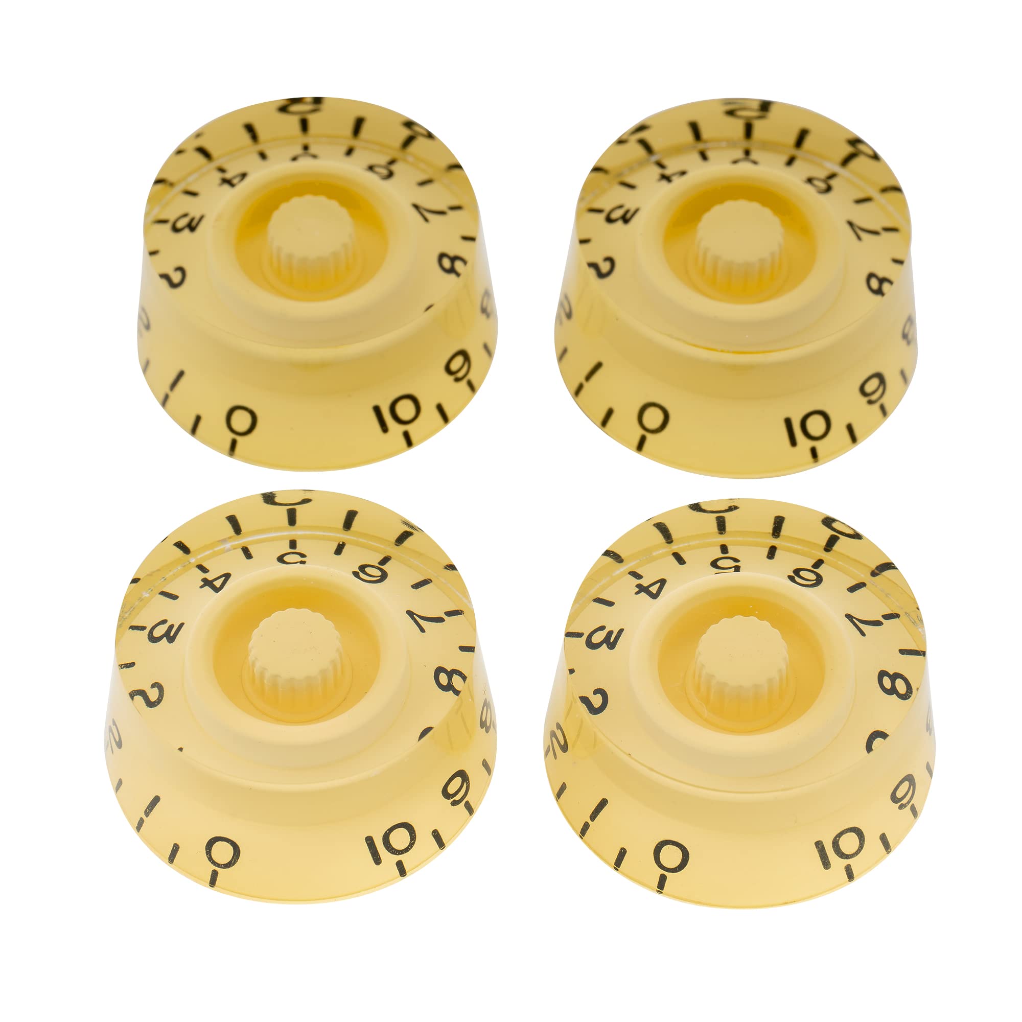 Musiclily Pro Left Handed Metric Size 18 Splines Guitar Speed Control Knobs for Epiphone Les Paul SG Style, Cream (Set of 4)