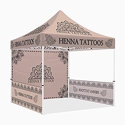 10x10 Henna Tattoo Themed Pop Up Canopy