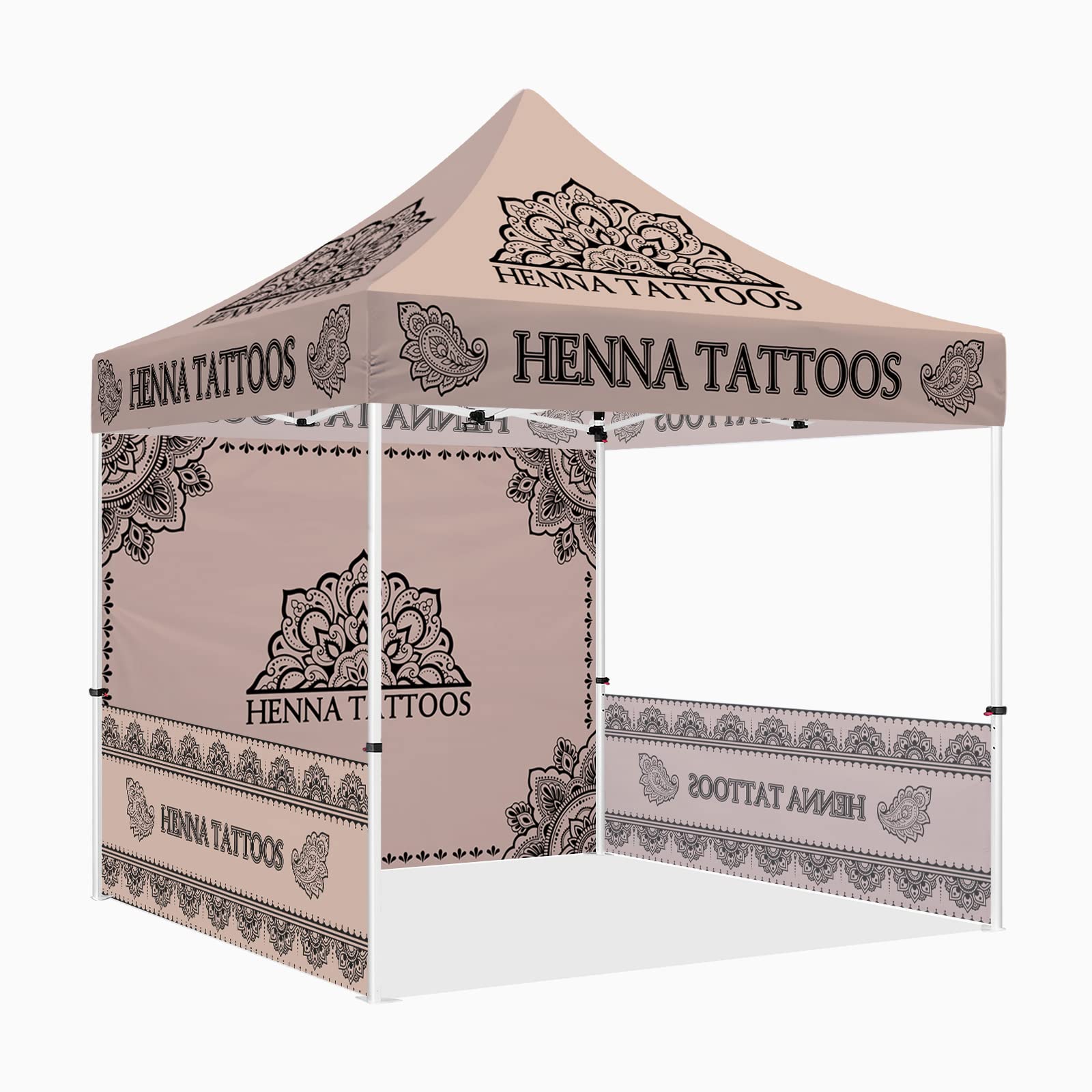 10x10 Henna Tattoo Themed Pop Up Canopy
