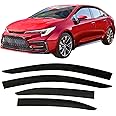 2019-2025 Tape-On Side Window Visor Deflectors for Toyota Corolla Sedan L LE SE XLE XSE FX Hybrid Dark Tinted Rain Guards 2020 2021 2022 2023 2024