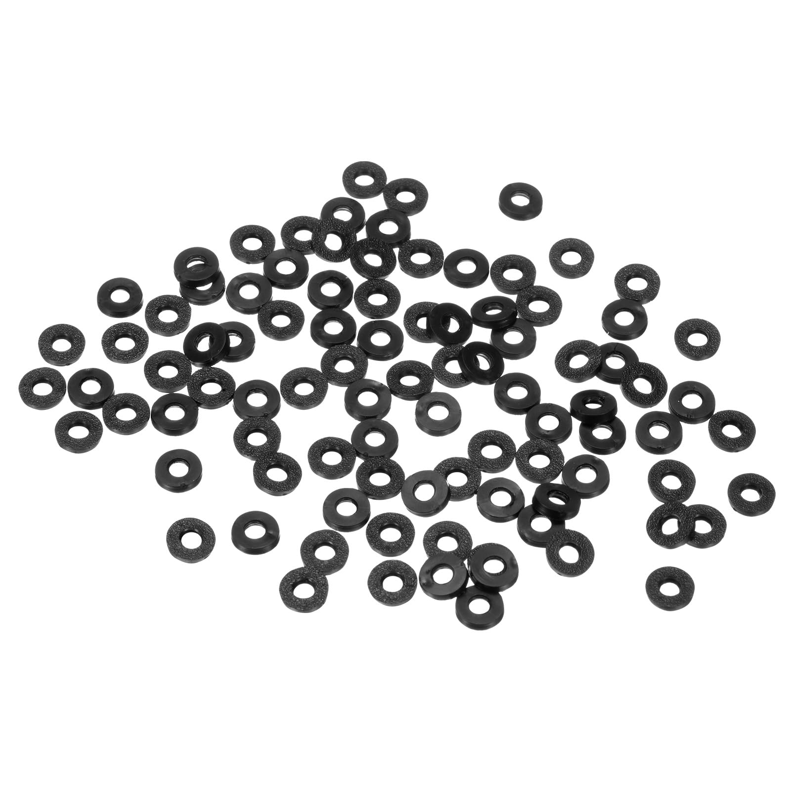M METERXITY 100-Pack M3 Black Rubber Washer Assorted Kit, 3mm ID 7mm OD 1.2mm Thickness Rubber Flat Washer, Shower Hose Washers for Screws/Household Faucets/Garden Hoses Rubber Washers