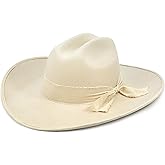 Keilin Cowgirl Hat Brushed Cowboy Hat for Women and Men Customizable Felt Western Hat with Shapeable Wide Brim