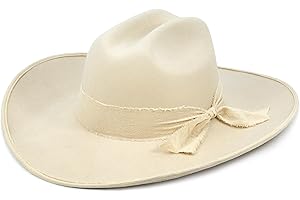 Keilin Cowgirl Hat Brushed Cowboy Hat for Women and Men Customizable Felt Western Hat with Shapeable Wide Brim