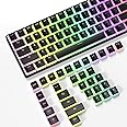 108 Key Double Shot PBT Pudding Keycaps with Translucent Layer Keycap Puller for Standard Full 104Key Compact 61Key/68Key/87Key/96Key Mechanical Keyboard MX Switch DIY Keycap(Black Keycaps)