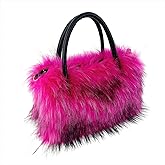 Women's Shoulder Handbags Faux Fur Tote Bag Fluffy Satchel Handbags for Women Fuzzy Y2k Purse with Shoulder Strap