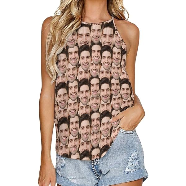 Women Tank Tops, Tiger Face Print Camisole Tops for Women Ladies
