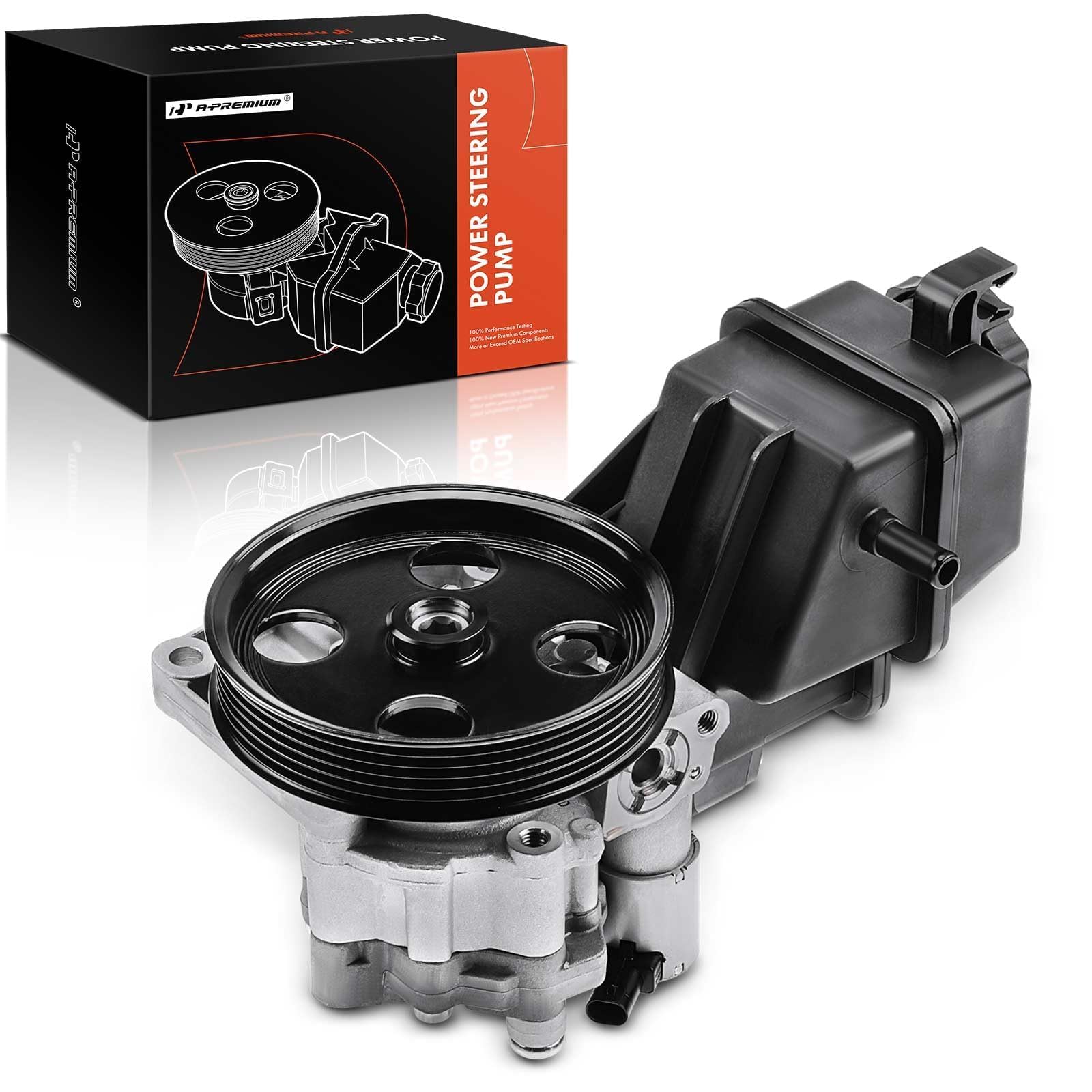 Photo 1 of A-Premium Power Steering Pump, with Pulley & Reservoir, Compatible with Mercedes-Benz E350 2012-2016, E400 2015-2018, SLK300 2016, SLK350 2012-2016, Replace # 0064665801, 0064665701