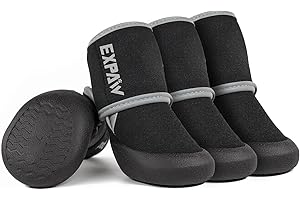 EXPAWLORER Waterproof Dog Shoes for Small Medium Large Dogs, Dog Shoes for Hot Pavement, Hiking Walking, Reflective Dog Booties for Outdoor Snow Rain Days, Anti-Slip Dog Boots & Paw Protectors