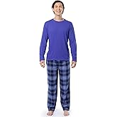 IZOD mens Long Sleeve Jersey Top and Flannel Pants Pajama Sleep Set