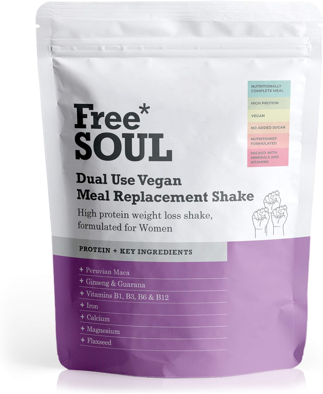 Free Soul Dual Use High Protein Vegan Meal Replacement Powder for