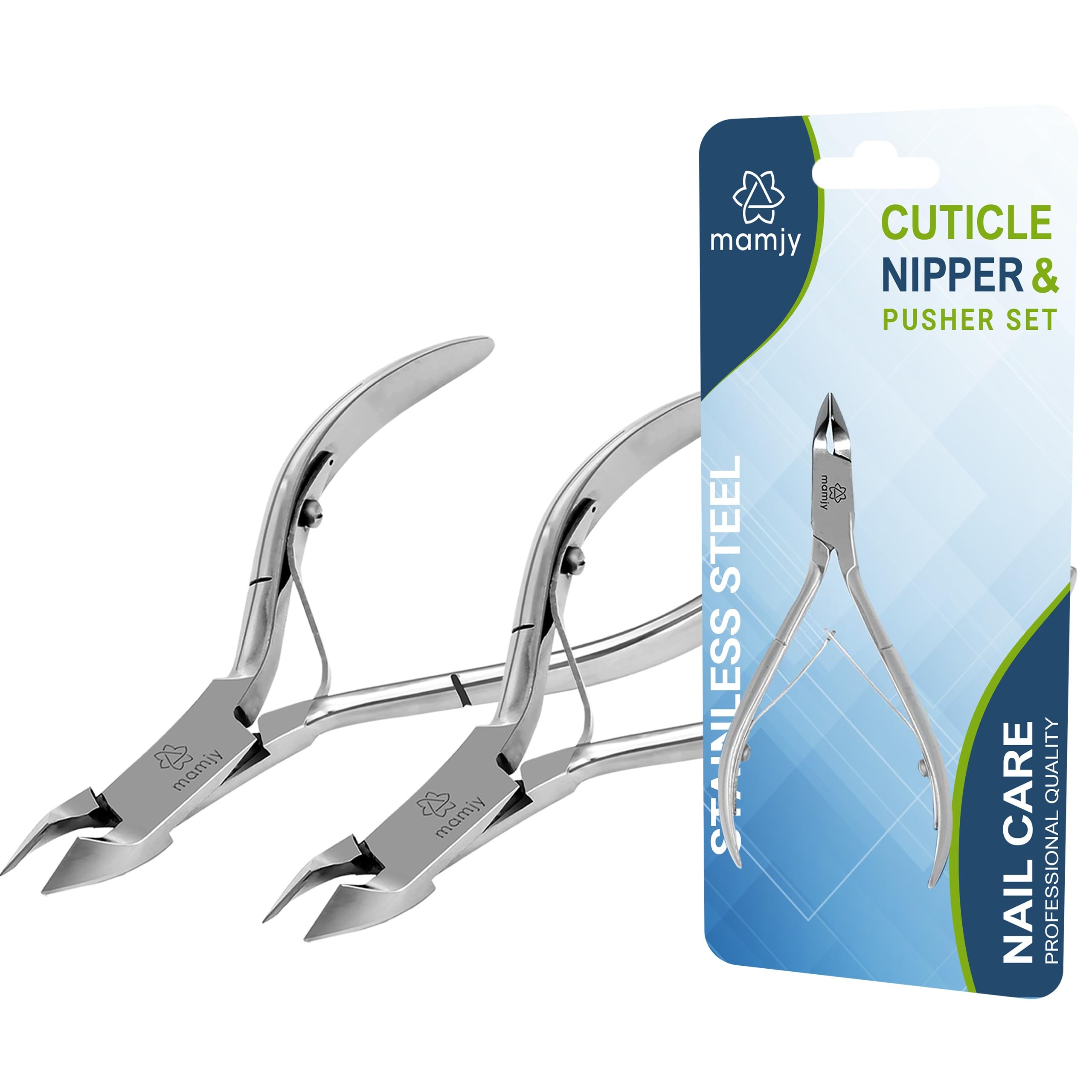 Mamjy Cuticle Cutter, Stainless Steel Nail Cuticle Remover for Dead Skin and Nail Care, Cuticle Nipper and Professional Manicure Tool (Pack of 2)