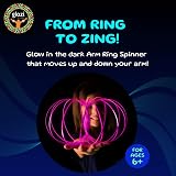 Mozi GLOZI Geometric Glow Flow Ring – 3D Arm Spinner Pink view 2