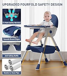 Baby High Chair, 5 in 1 High Chairs for Babies and