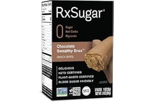 RxSugar Chocolate Swealthy Snax, Diabetes & Keto Friendly, Sugar-Free Candy and Snack Bars Made with Allulose, Zero Net Carbs, Non-GMO, Plant-based Certified - 24 Bars