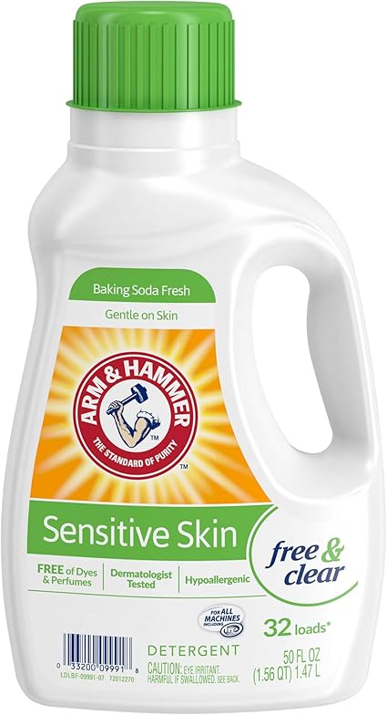 Amazon Com Arm Hammer Sensitive Skin Free Clear 32 Loads Liquid Laundry Detergent 50 Fl Oz Health Personal Care