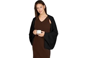 VENVSBEE Shawl Wraps For Women Soft Cashmere Feel Wrap Sweater Knitted Shawl Scarf With Sleeves