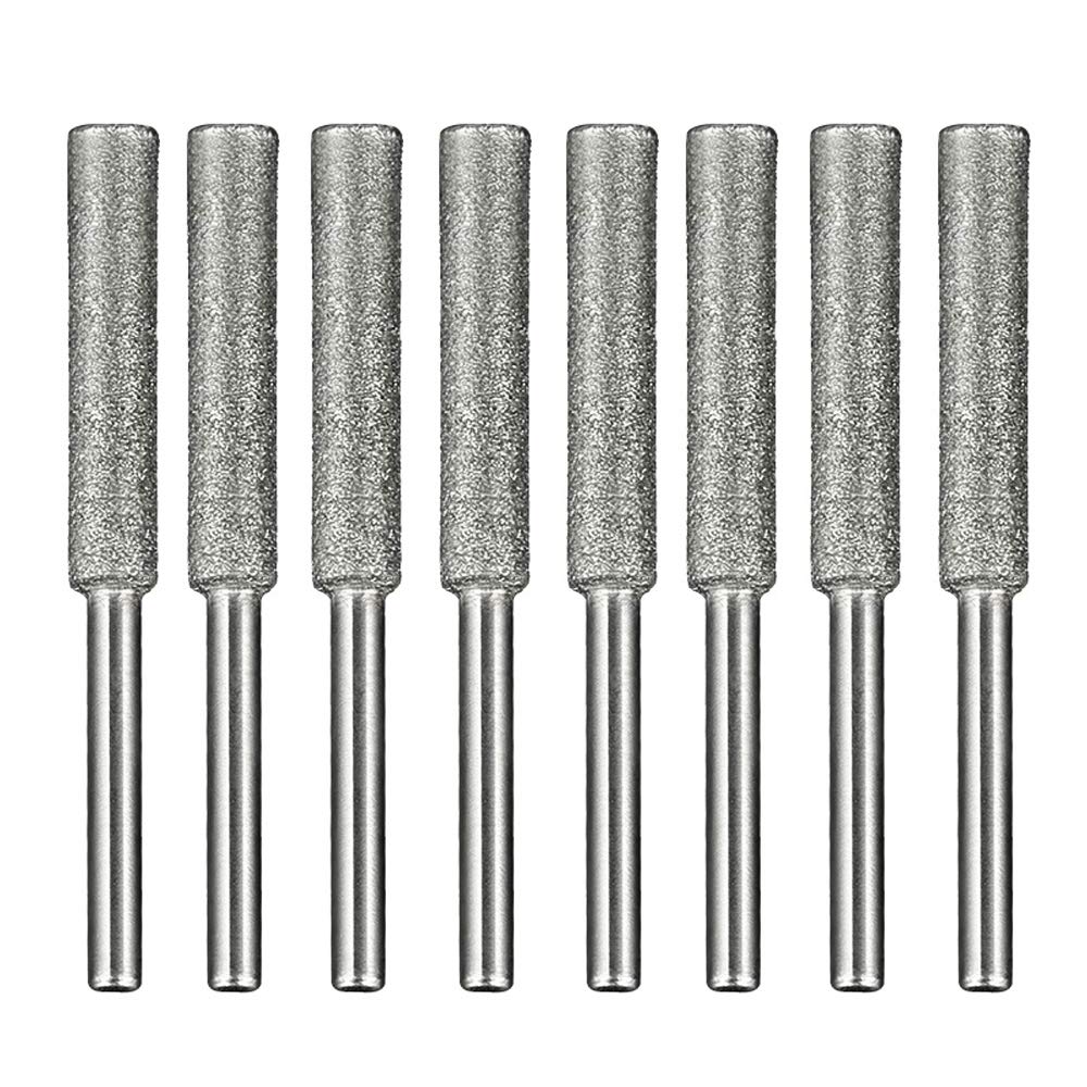 Nifocc 8 PCS Diamond Sharpening Wheels Diamond Chainsaw Sharpener Burr Grinding Stone File for Metal Chainsaw Alloy Steel Jade Gem Stone carving Ceramics Glass - 3/16" 4.8mm