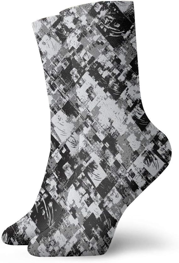 Mens Dress Socks Pack Black and Gray Pattern Funny Polyester Crew Socks 30cm Amazon.co.uk Clothing