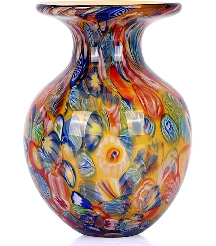 Amazon.com: Murano Glass Vase, 6 inch Tall, 1 PCS, Yellow, Green