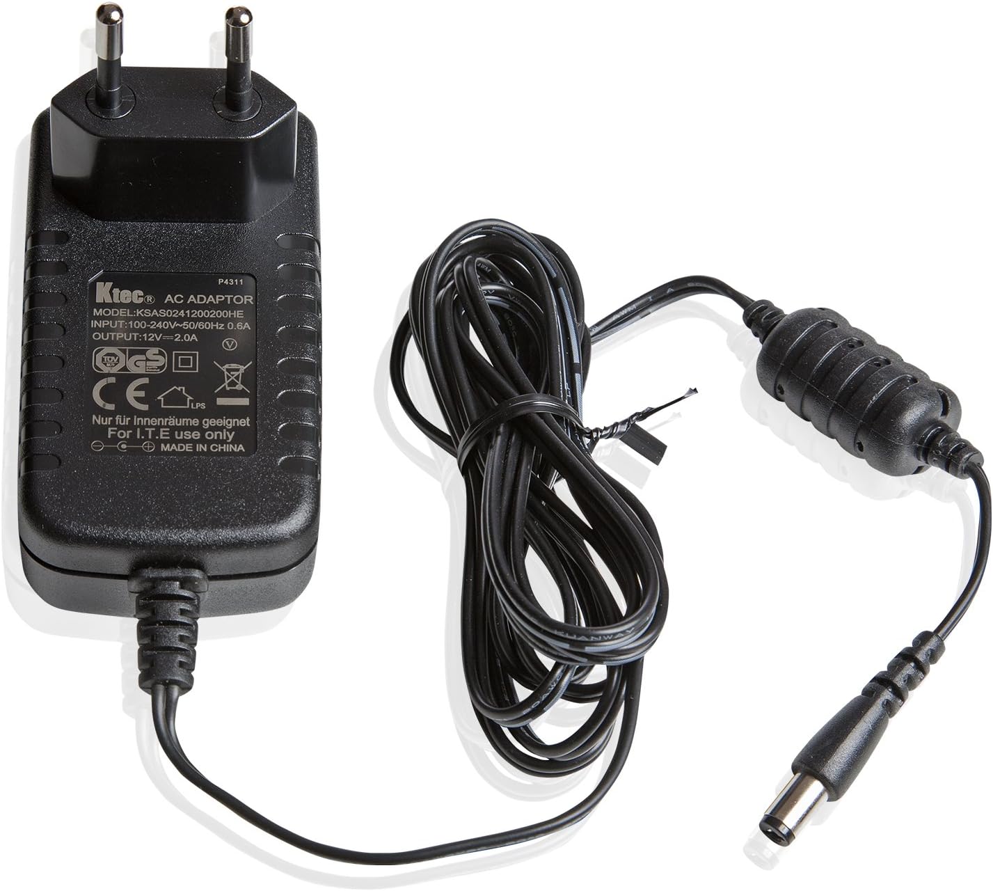 PoppStar 1003524 - Chargeur Universal Pour Discos Duros Externos Reproductores Multimedia Grabadores De Medios Cable De 1 5 M 12 V 2 A 2000 Ma Connecteur De 5 5 Mm X 2 1 Mm Noir