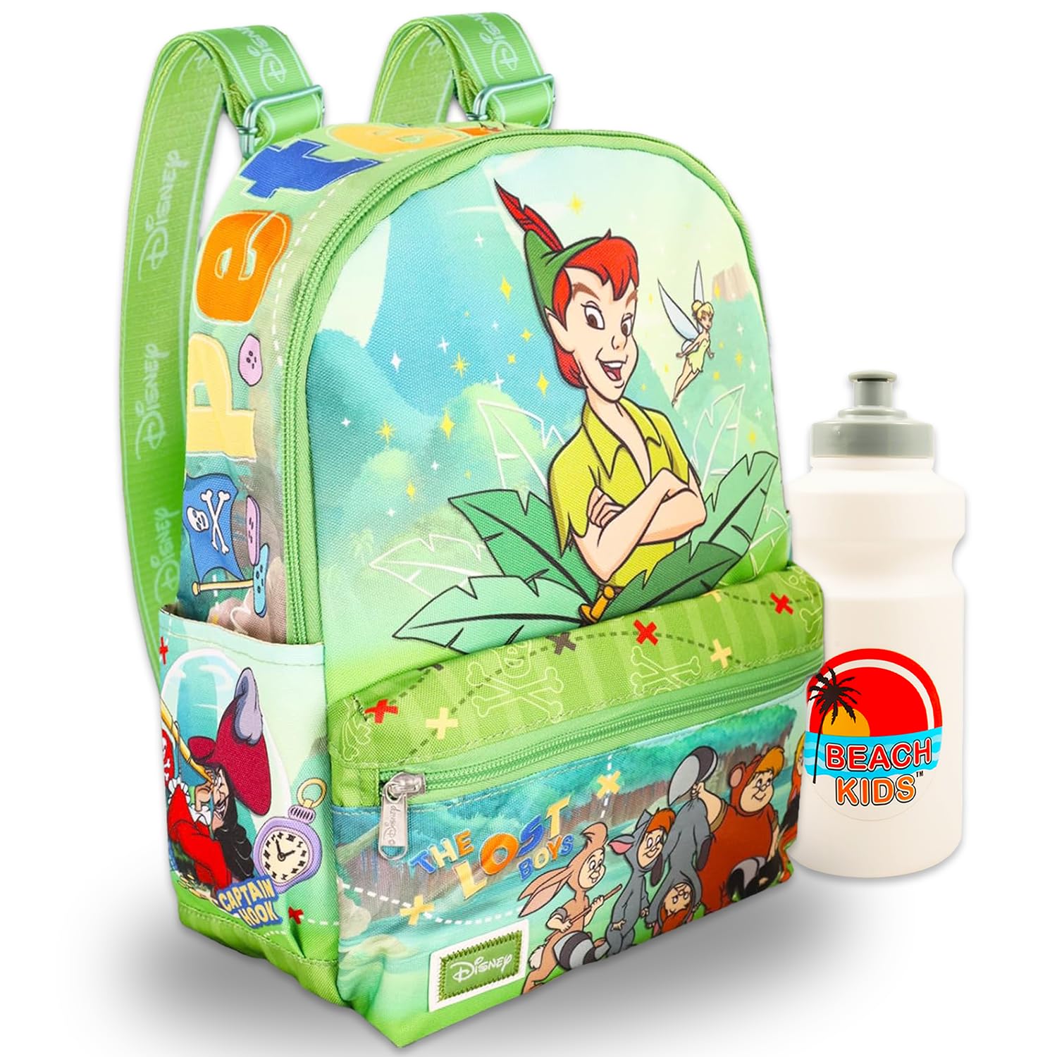Photo 1 of Peter Pan Mini Backpack for Kids - Peter Pan Backpack Bundle with 13” Disney Peter Pan Mini Backapck with Front Pocket, 26oz Water Bottle, More | Disney Mini Backpack Peter Pan