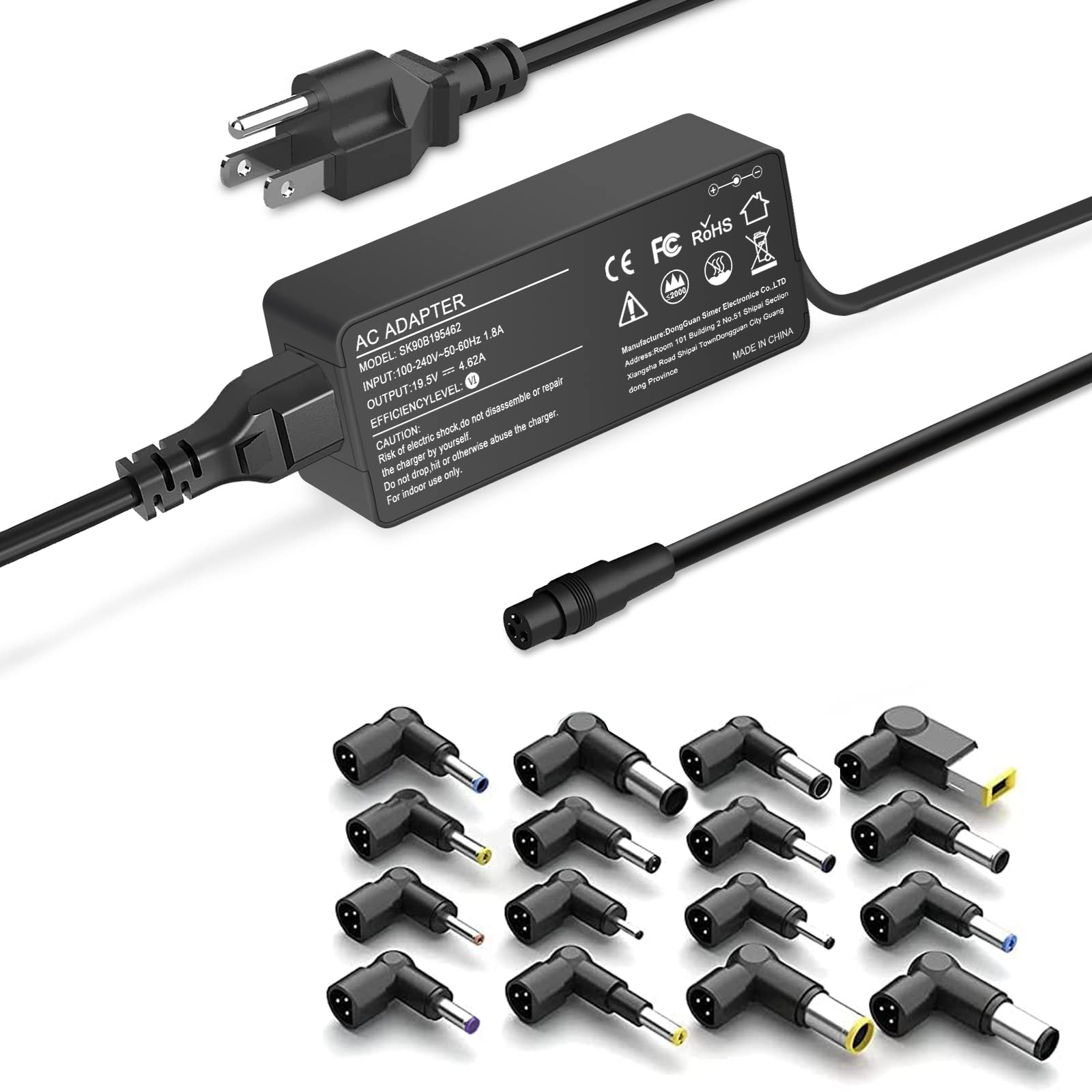 Photo 1 of WENYAA 90W Universal Ac Laptop Charger Compatible with HP Asus Lenovo Acer Dell Toshiba Sony Fujitsu IBM Gateway Notebook Ultrabook Power Supply Cord with 16 Tips