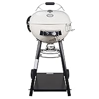  Vanille Leon 570 Outdoorchef Kugelgrill XL weiss 1-flammig Garten Balkon ✔ Rollen ✔ Deckel ✔ rund ✔ rollbar ✔ stehend grillen ✔ Grillen mit Gas ✔ mit Rädern 