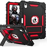 Grifobes Case for iPad mini 7 (A17 Pro) 2024 / Mini 6 2021 8.3 inch, Heavy Duty Shockproof Rugged Cover with Pencil Holder Stand, for I Pad Mini 7th/6th Gen 8.3" Case (Black+Red)