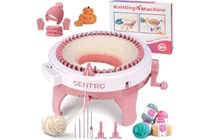 BZVV SENTRO Knitting Machine, 48 Needles Smart Knitting Crochet Machine with Row Counter for Adults and Beginners, Weaving Loom Machine Kit for Christmas New Year Gifts (Pink)