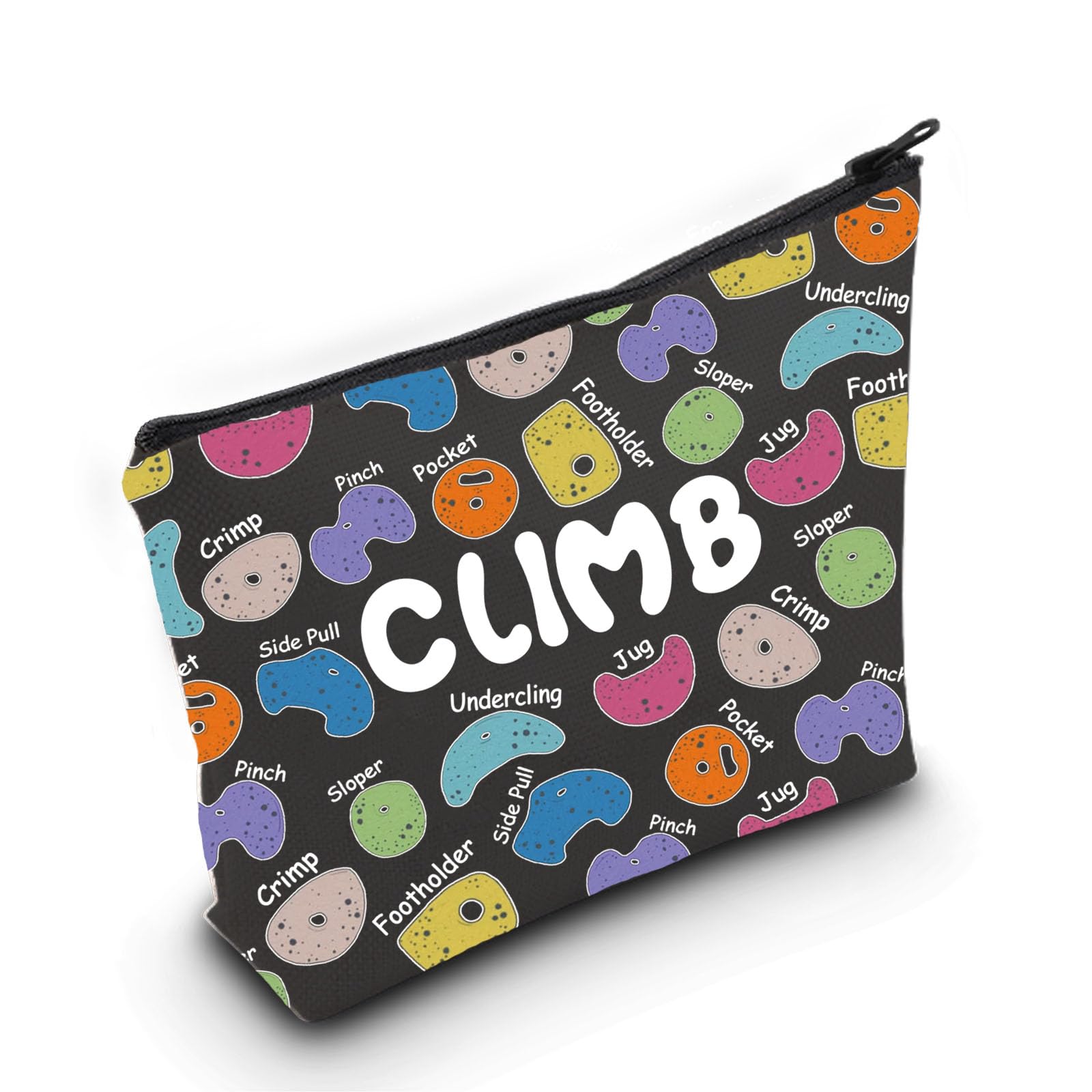Rock Climber Gift for Women Rock Climbing Cosmetic Bag Climb Gift Rock Climbing Bouldering Lover Gift (Climb Black Bag)