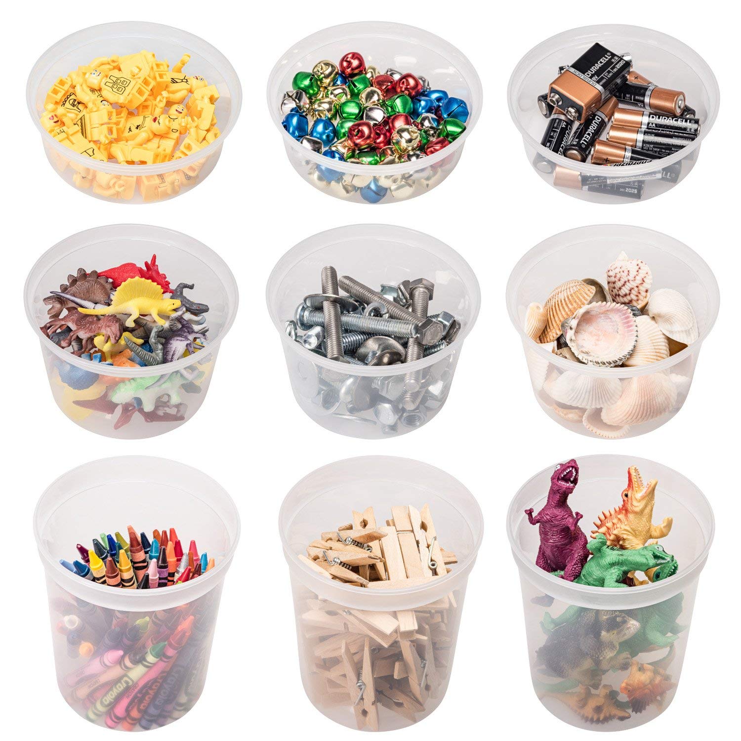 (44 Sets) - DuraHome Deli Containers Combo Pack, 240ml, 470ml, 950ml Round Leakproof Food Storage Containers with Lids, 44 Sets, BPA-free Clear Takeout Microwaveable, Dishwasher and Freezer Safe Reusable