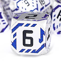 OGCOPHEN Metal DND Sci-fi Dice Set 7PCS Stripe