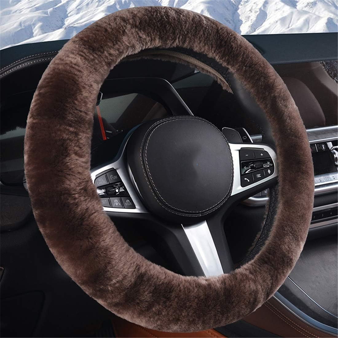 Housse De Volant En Fourrure D'Agneau Walser 100% Naturelle - Hiver Chaud Et Confortable Pour Voiture