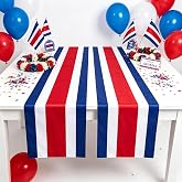 2Pcs Costa Rica Flag Table Runner Costa Rican Table Decorations | National Day Party Supplies,Sports Events,Patriotic Decor,Independence Day Table Runners,Blue Red White Flags Table Cloth