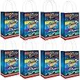 Amscan Vibrant Multicolor Hot Wheels Printed Paper Kraft Bags - 8.25" x 5" (Pack of 8) - Perfect for Parties, Gifts & Goodies